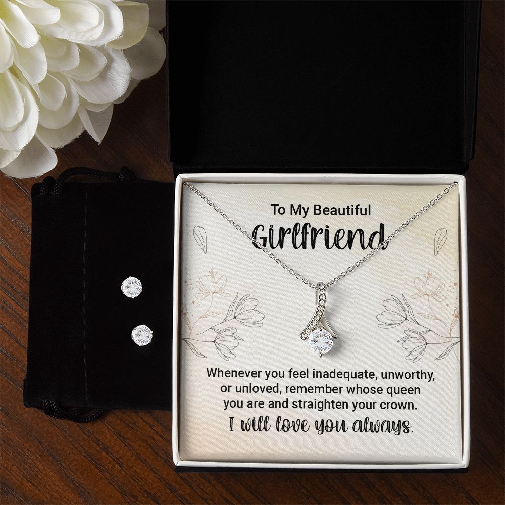 Girlfriend Jewelry Set, Necklace and Earring Set for Girlfriend | Custom Heart Design