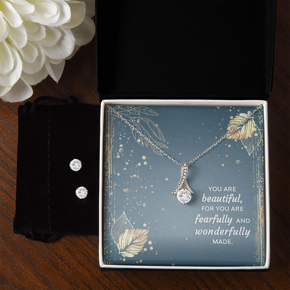 Girlfriend Jewelry Set, Necklace and Earring Set for Girlfriend | Custom Heart Design
