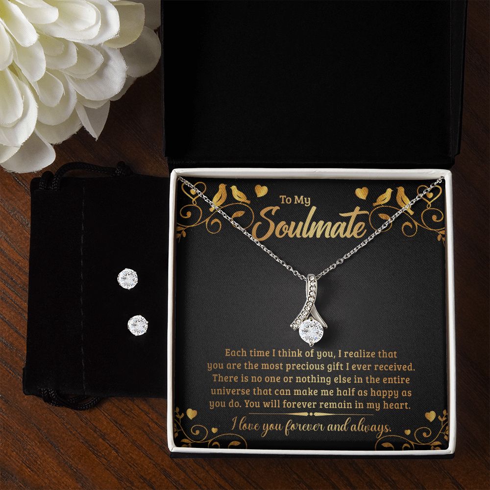 Girlfriend Jewelry Set, Necklace and Earring Set for Girlfriend | Custom Heart Design