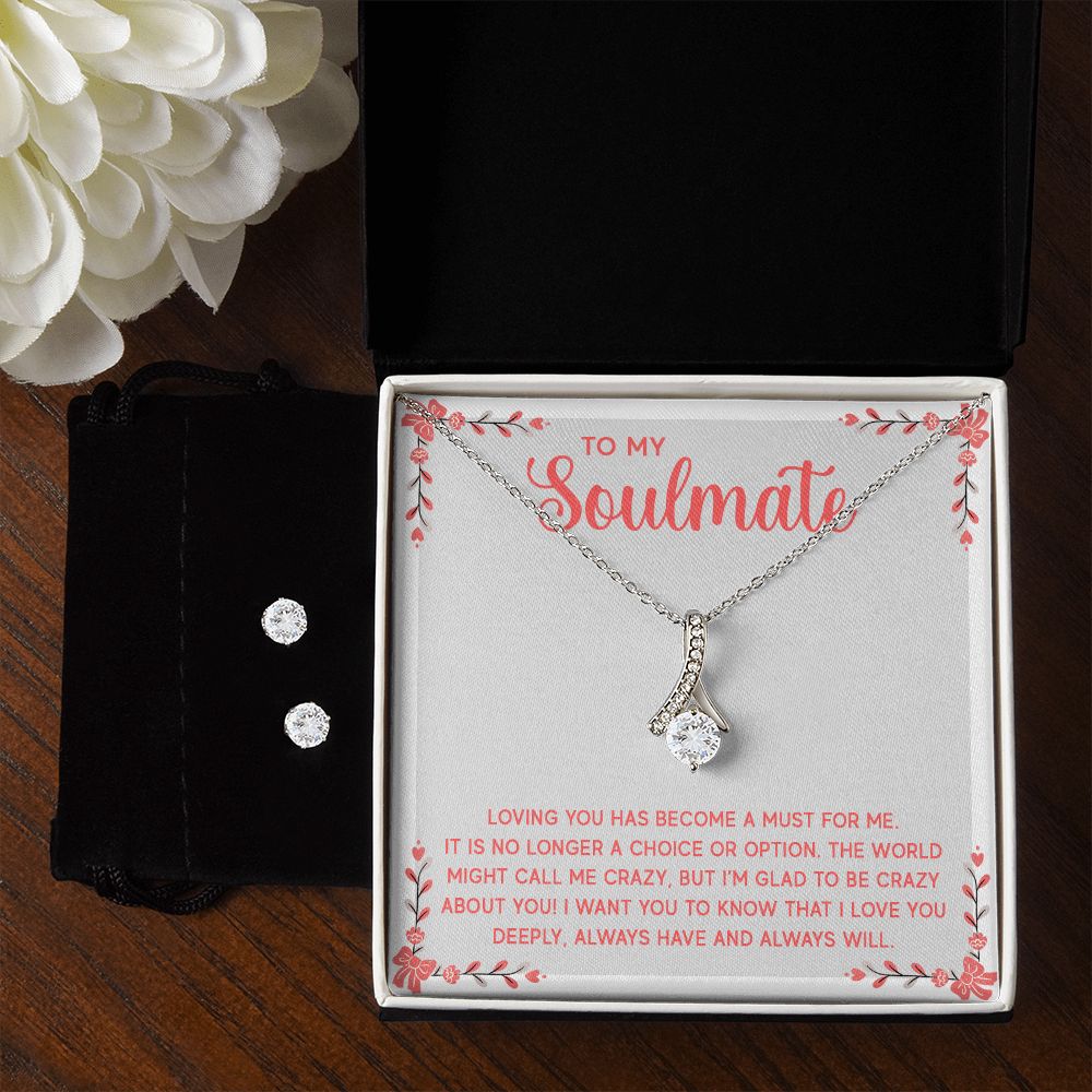 Girlfriend Jewelry Set, Necklace and Earring Set for Girlfriend | Custom Heart Design