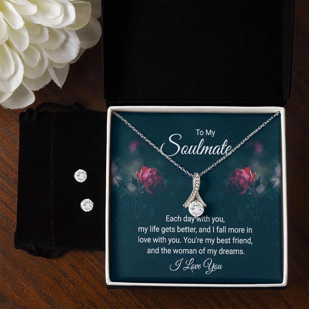 Girlfriend Jewelry Set, Necklace and Earring Set for Girlfriend | Custom Heart Design