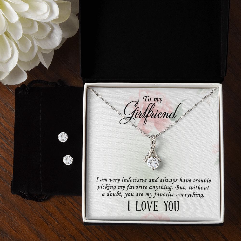 Girlfriend Jewelry Set, Necklace and Earring Set for Girlfriend | Custom Heart Design