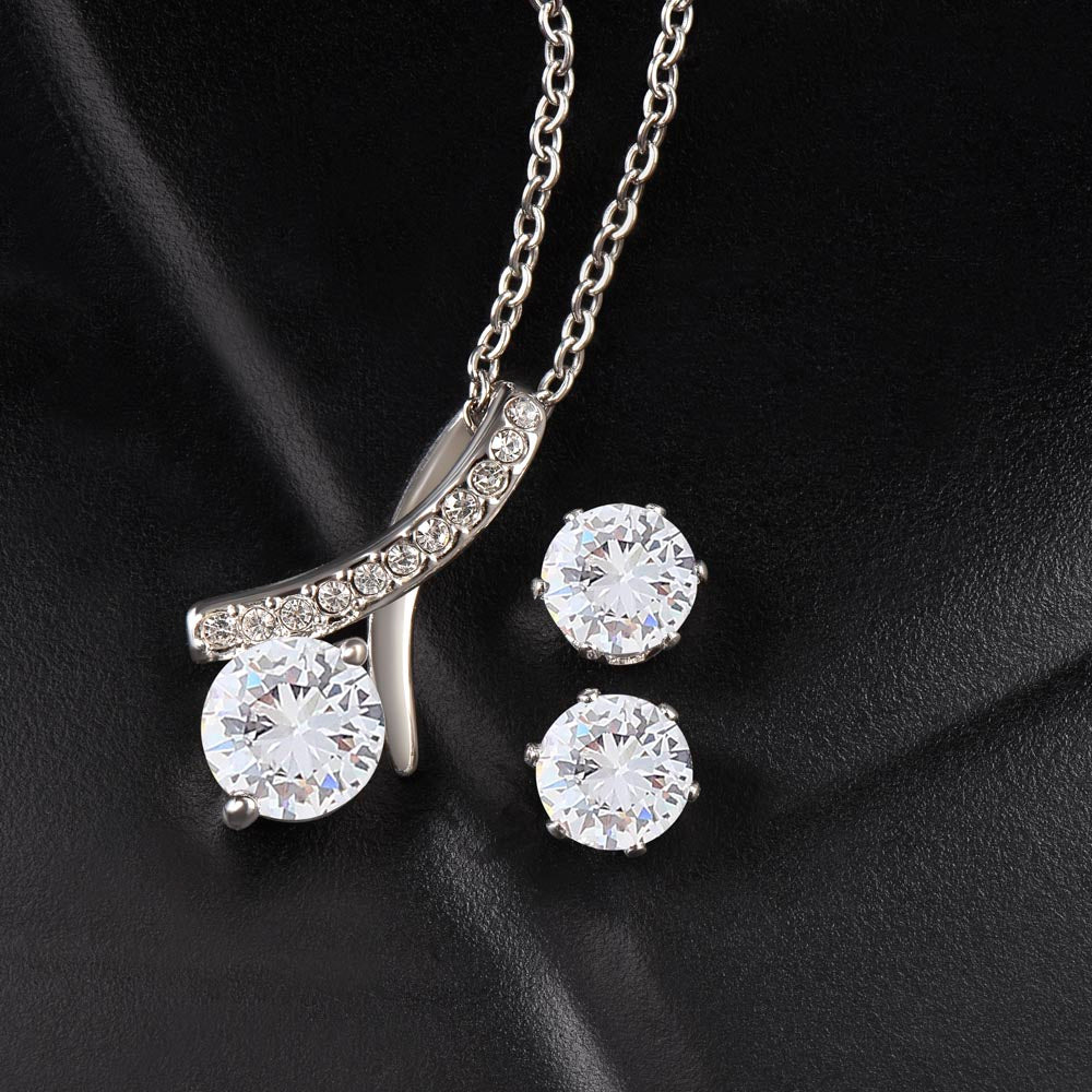 Daughter Pendant and Earring Set-My greatest joy | Custom Heart Design