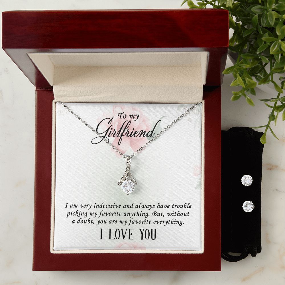 Girlfriend Jewelry Set, Necklace and Earring Set for Girlfriend | Custom Heart Design