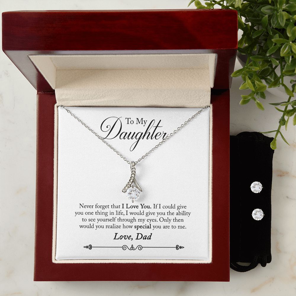 Daughter Pendant and Earring Set-You are special | Custom Heart Design