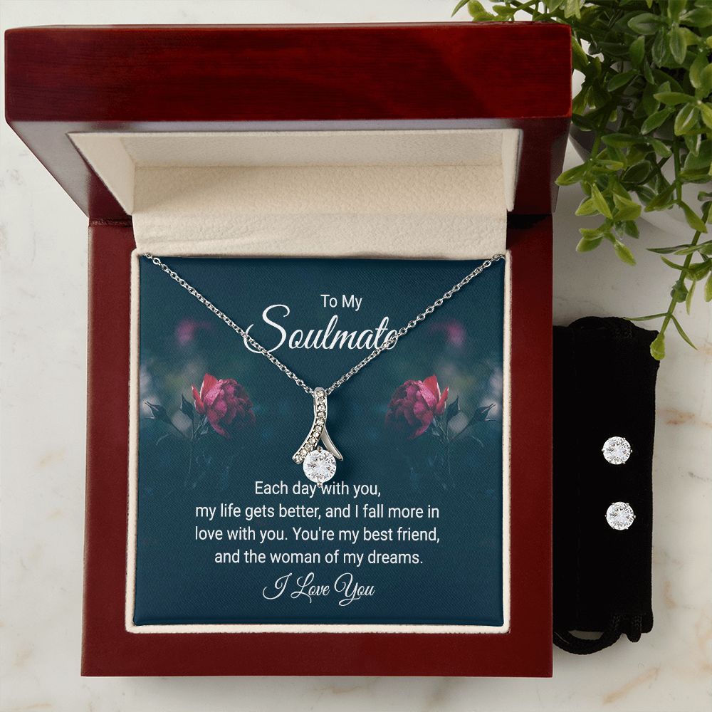 Girlfriend Jewelry Set, Necklace and Earring Set for Girlfriend | Custom Heart Design