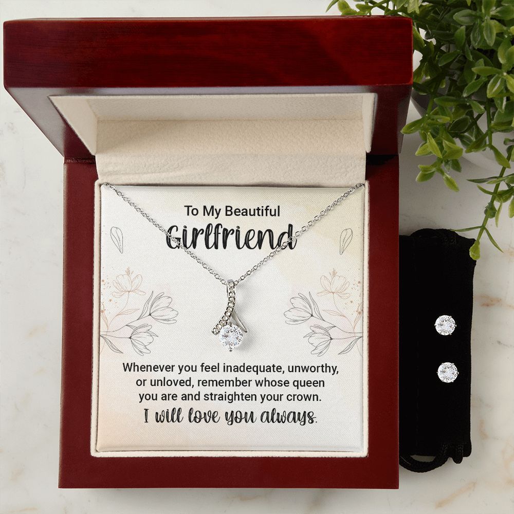 Girlfriend Jewelry Set, Necklace and Earring Set for Girlfriend | Custom Heart Design