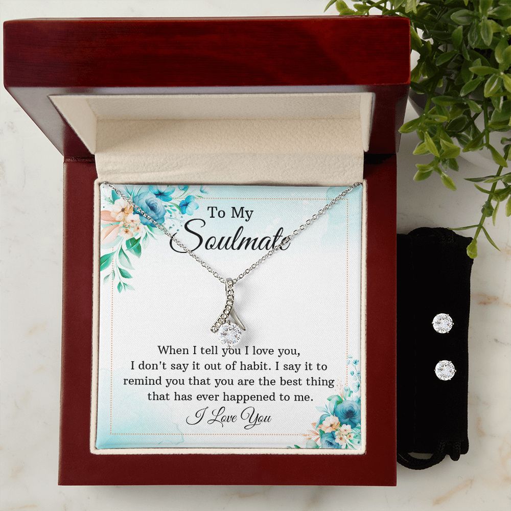 Girlfriend Jewelry Set, Necklace and Earring Set for Girlfriend | Custom Heart Design