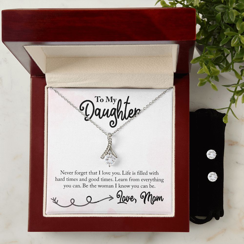 Daughter Pendant and Earring Set-My baby girl | Custom Heart Design
