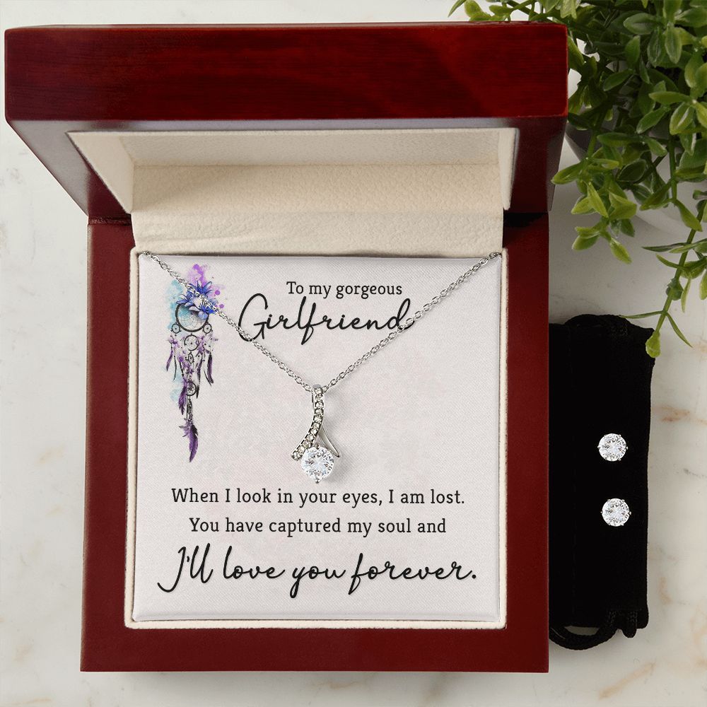 Girlfriend Jewelry Set, Heart Necklace and Earring Set | Custom Heart Design