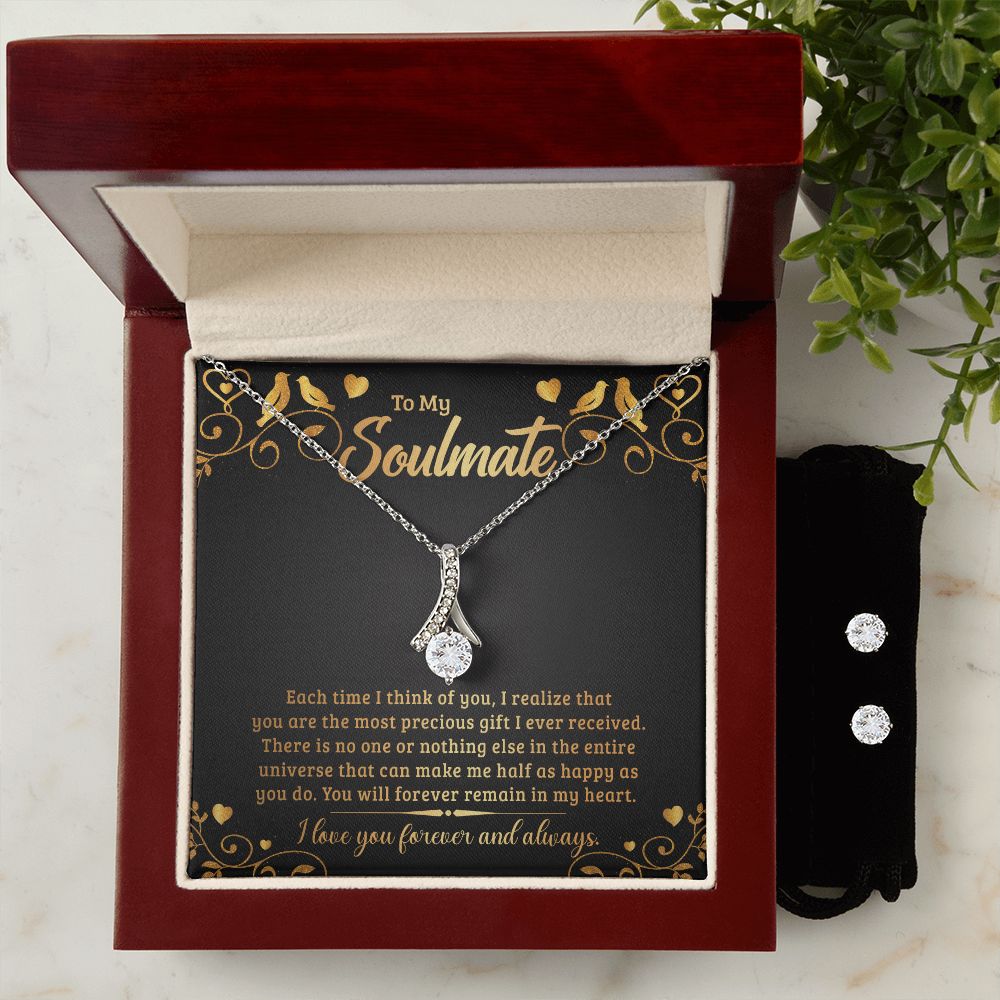 Girlfriend Jewelry Set, Necklace and Earring Set for Girlfriend | Custom Heart Design