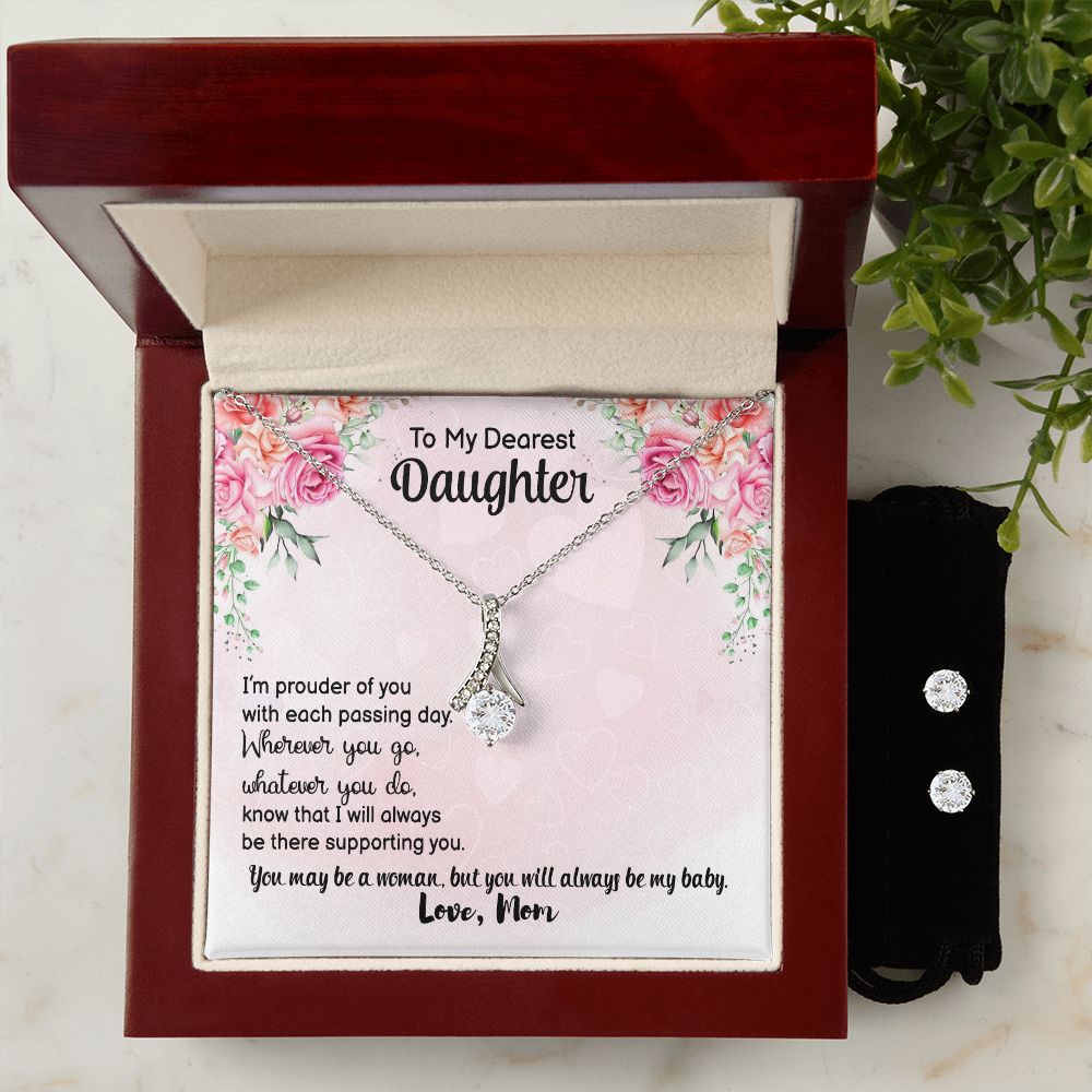 Daughter Graduation Pendant and Earring Set | Custom Heart Design