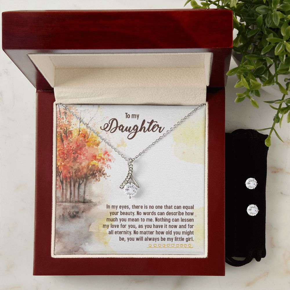 Daughter Pendant and Earring Set-In my eyes | Custom Heart Design