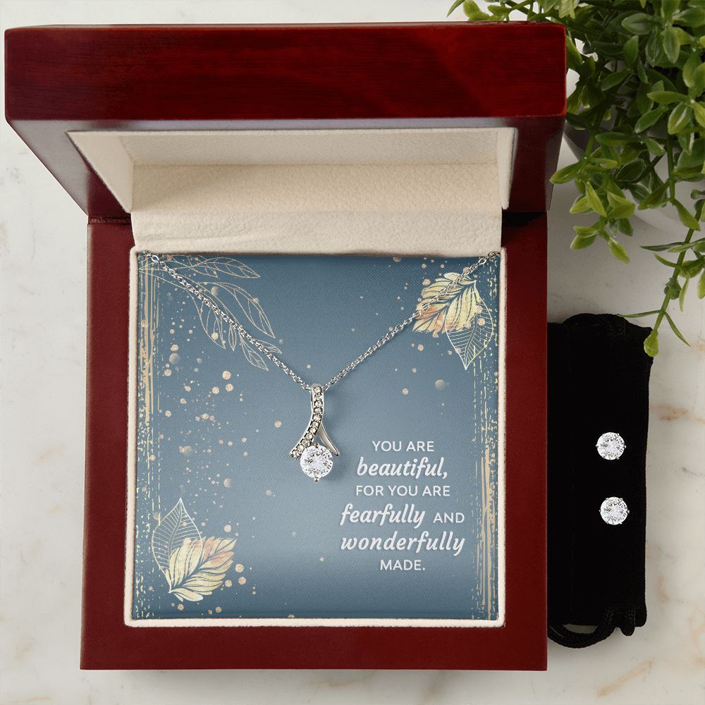 Girlfriend Jewelry Set, Necklace and Earring Set for Girlfriend | Custom Heart Design