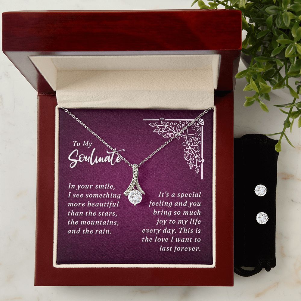 Girlfriend Jewelry Set, Necklace and Earring Set for Girlfriend | Custom Heart Design