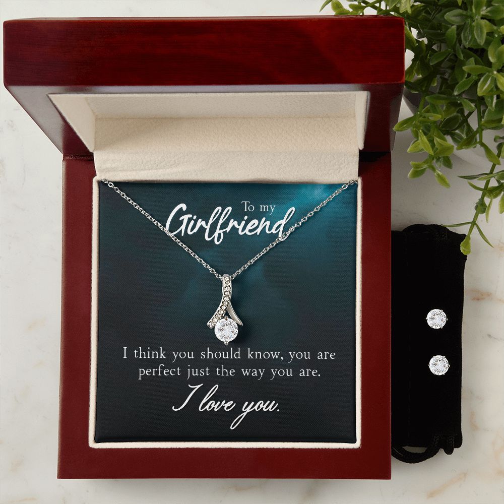 Girlfriend Jewelry Set, Necklace and Earring Set for Girlfriend | Custom Heart Design