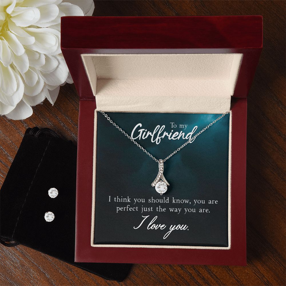 Girlfriend Jewelry Set, Necklace and Earring Set for Girlfriend | Custom Heart Design