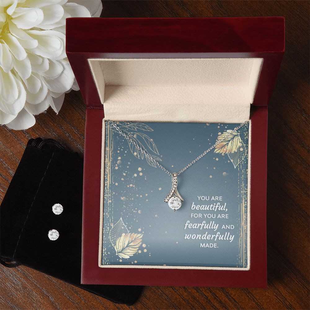 Girlfriend Jewelry Set, Necklace and Earring Set for Girlfriend | Custom Heart Design