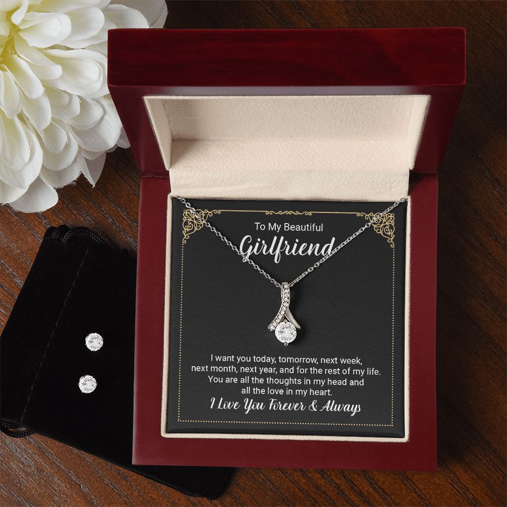 Girlfriend Jewelry Set, Heart Necklace and Earring Set | Custom Heart Design