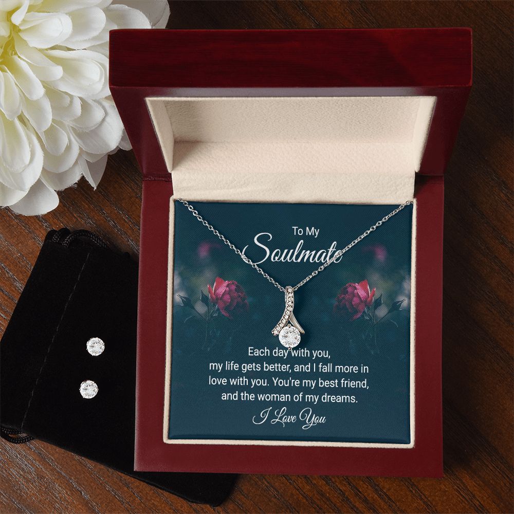 Girlfriend Jewelry Set, Necklace and Earring Set for Girlfriend | Custom Heart Design