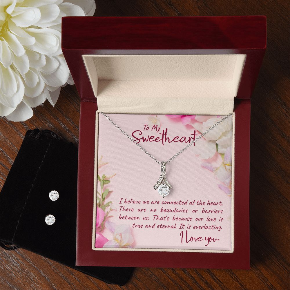 Girlfriend Jewelry Set, Necklace and Earring Set for Girlfriend | Custom Heart Design