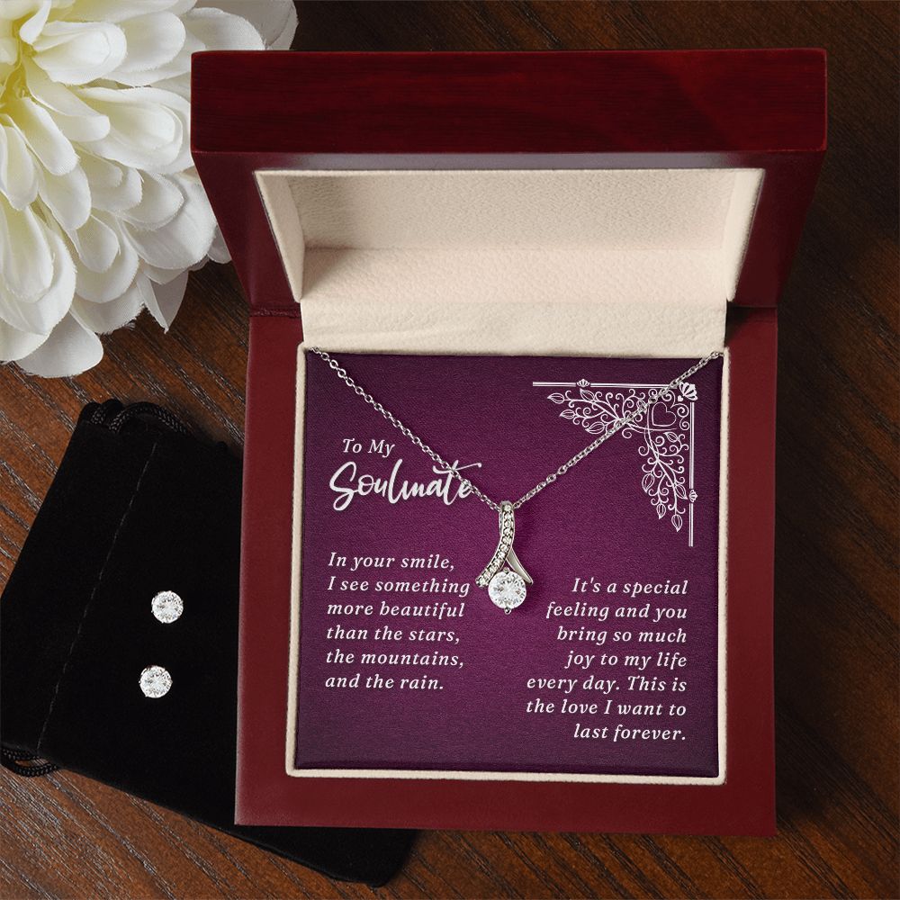 Girlfriend Jewelry Set, Necklace and Earring Set for Girlfriend | Custom Heart Design