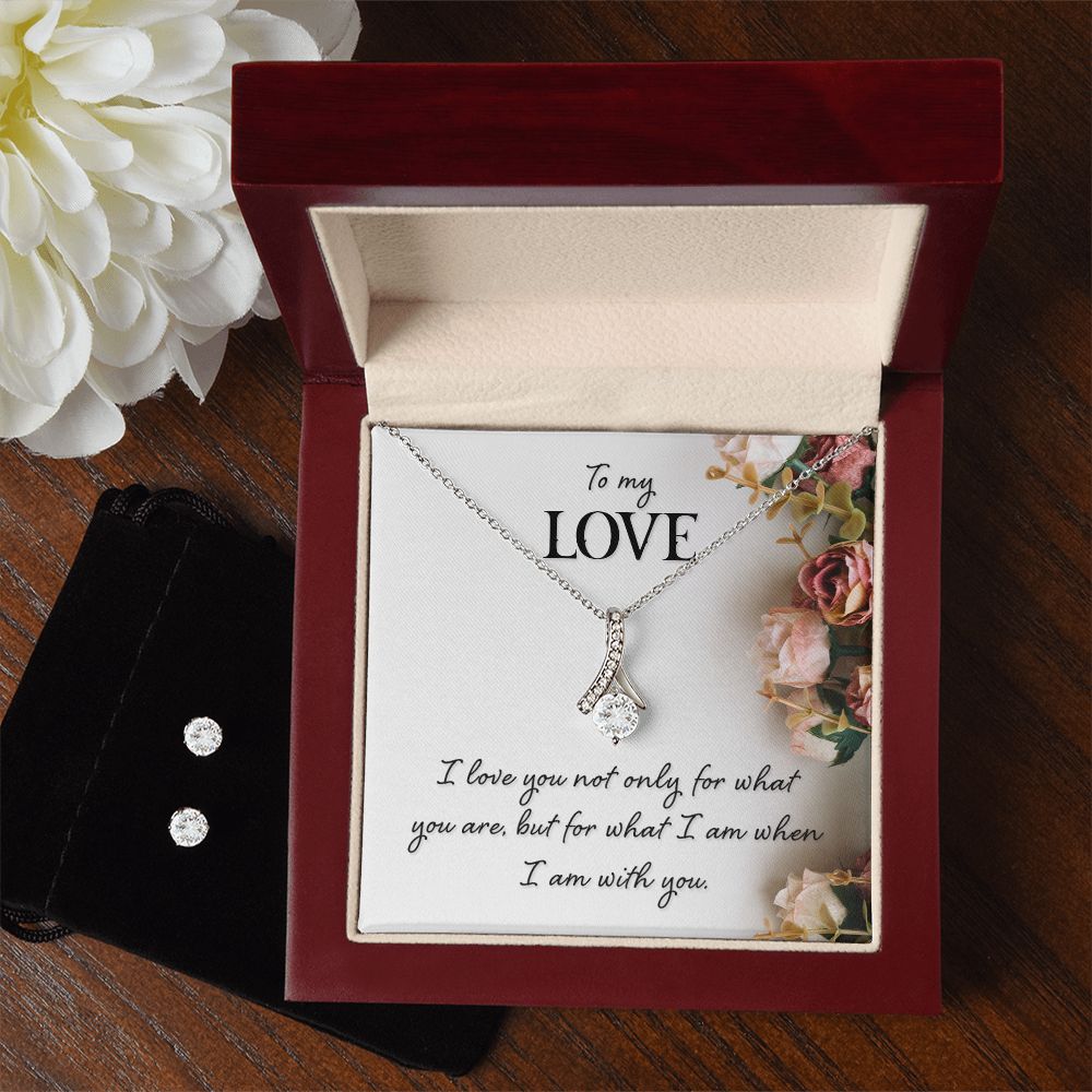 Girlfriend Jewelry Set, Necklace and Earring Set for Girlfriend | Custom Heart Design