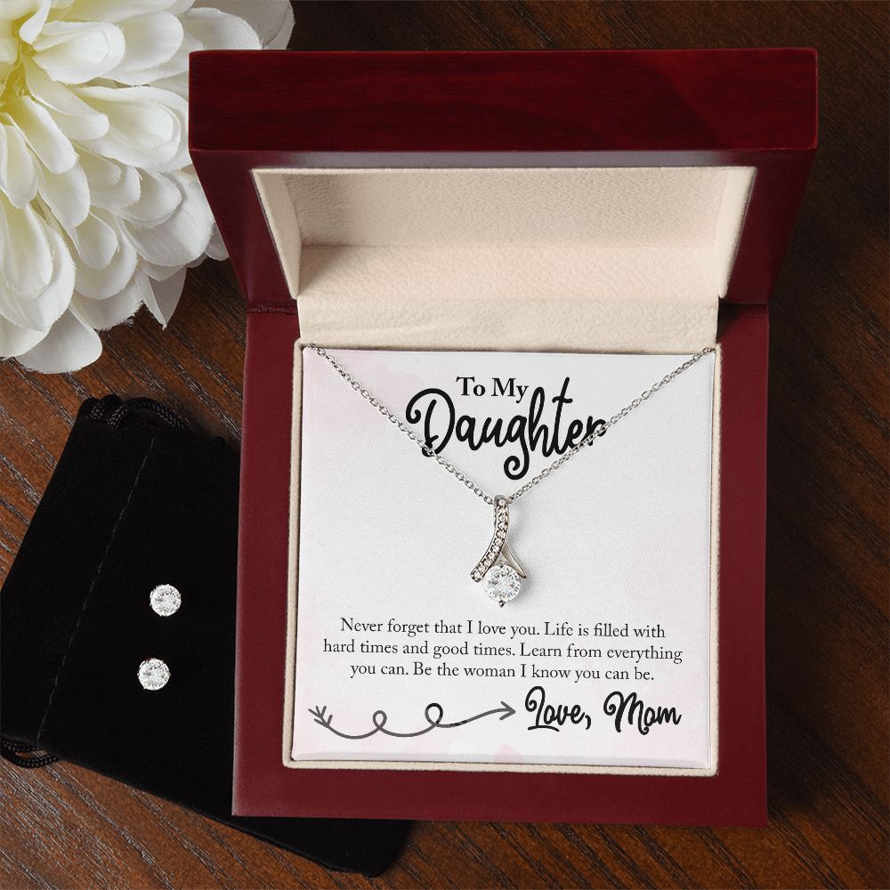 Daughter Pendant and Earring Set-My baby girl | Custom Heart Design