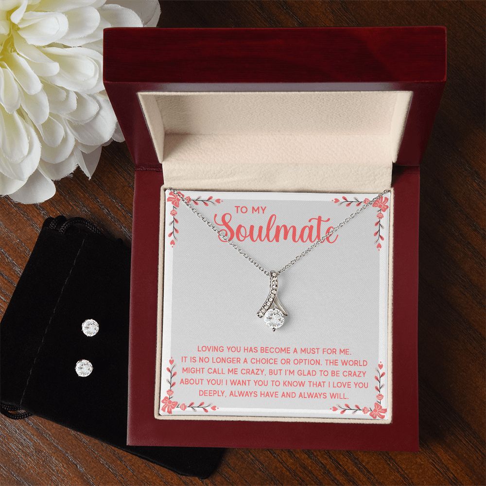 Girlfriend Jewelry Set, Necklace and Earring Set for Girlfriend | Custom Heart Design