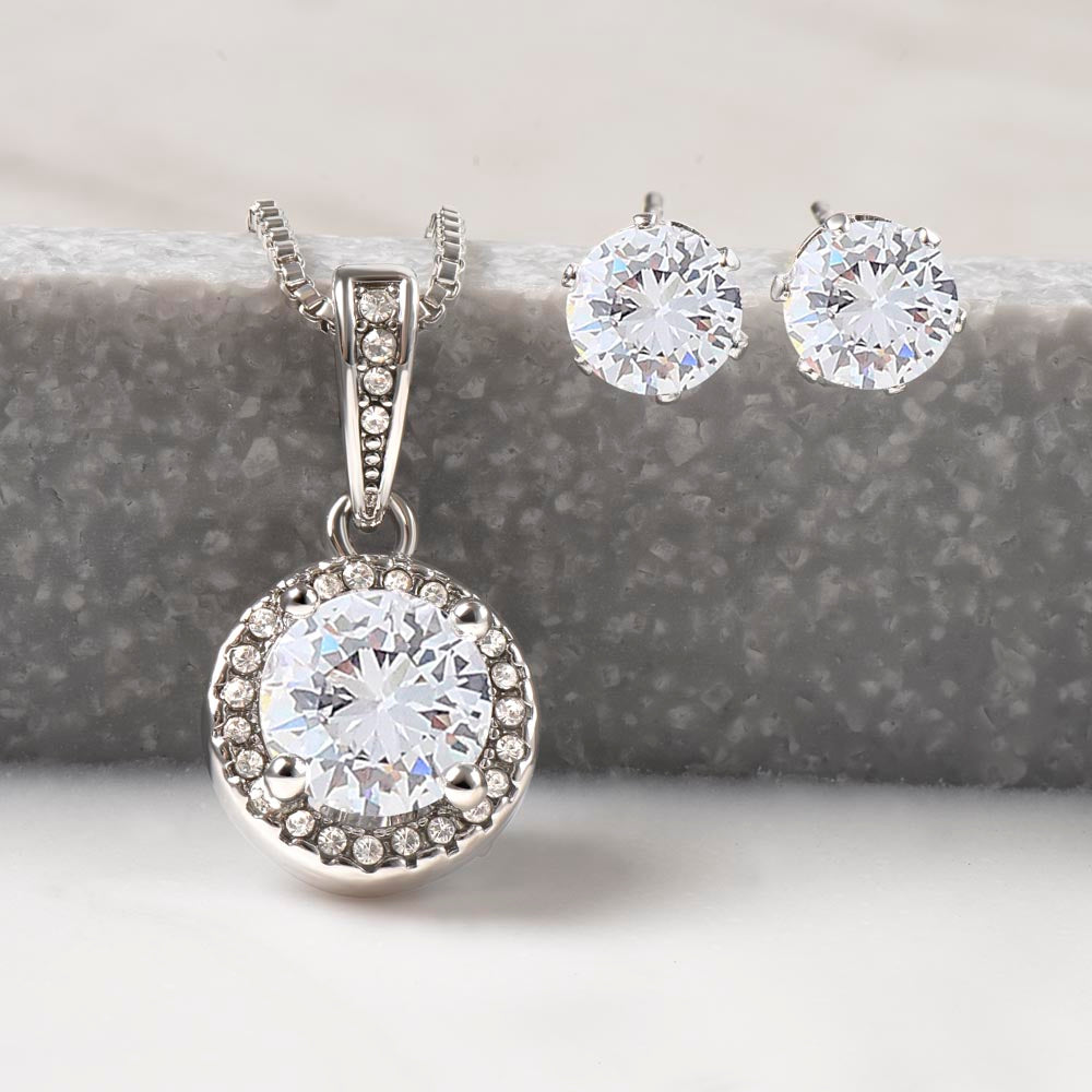 Mom Solitaire Jewelry Set, From Son-The greatest in the world! | Custom Heart Design