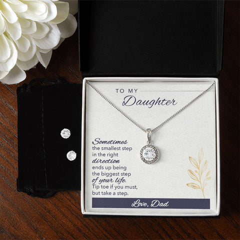 Daughter Eternal Hope Necklace and Earring Set | Custom Heart Design