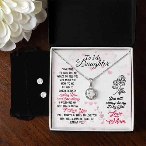 Daughter Eternal Hope Necklace and Earring Set | Custom Heart Design