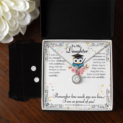Daughter Eternal Hope Necklace and Earring Set | Custom Heart Design