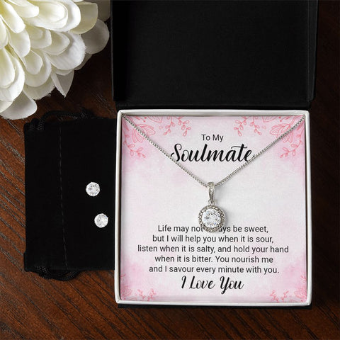 Girlfriend Necklace and Earring Set, Girlfriend Jewelry Gift Set | Custom Heart Design