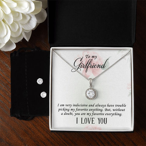 Girlfriend Necklace and Earring Set, Girlfriend Jewelry Gift Set | Custom Heart Design