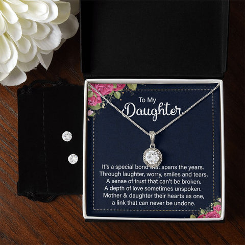 Daughter Eternal Hope Necklace and Earring Set | Custom Heart Design