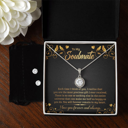 Girlfriend Necklace and Earring Set, Girlfriend Jewelry Gift Set | Custom Heart Design