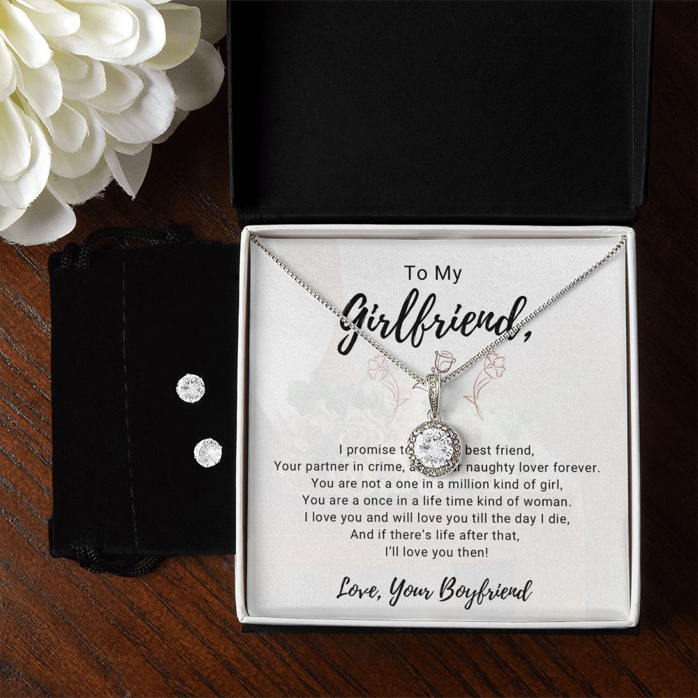 Girlfriend Necklace and Earring Set, Girlfriend Jewelry Gift Set | Custom Heart Design