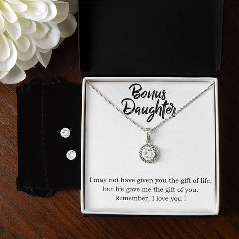 Daughter Eternal Hope Necklace and Earring Set | Custom Heart Design