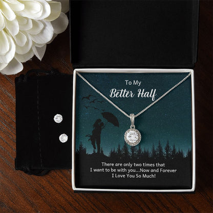 Girlfriend Necklace and Earring Set, Girlfriend Jewelry Gift Set | Custom Heart Design