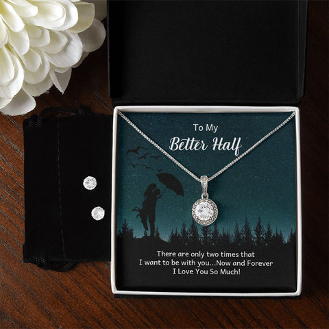 Girlfriend Necklace and Earring Set, Girlfriend Jewelry Gift Set | Custom Heart Design
