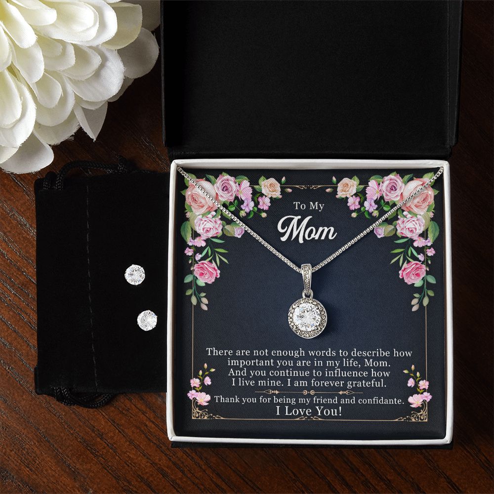 Mom Solitaire Jewelry Set-I am forever grateful | Custom Heart Design