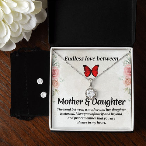 Mom Solitaire Jewelry Set-Endless love | Custom Heart Design