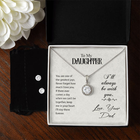 Daughter Eternal Hope Necklace and Earring Set | Custom Heart Design