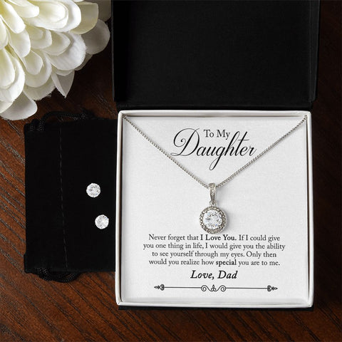 Daughter Eternal Hope Necklace and Earring Set | Custom Heart Design