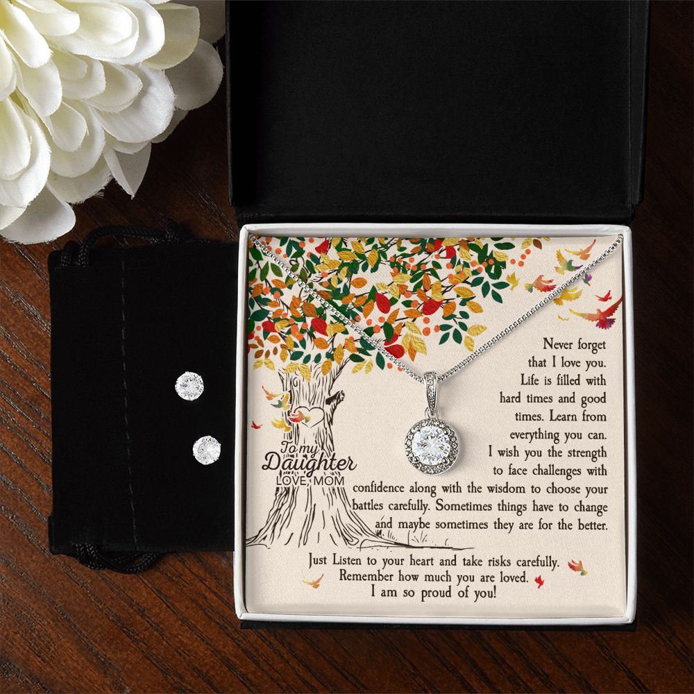 Daughter Eternal Hope Necklace and Earring Set | Custom Heart Design