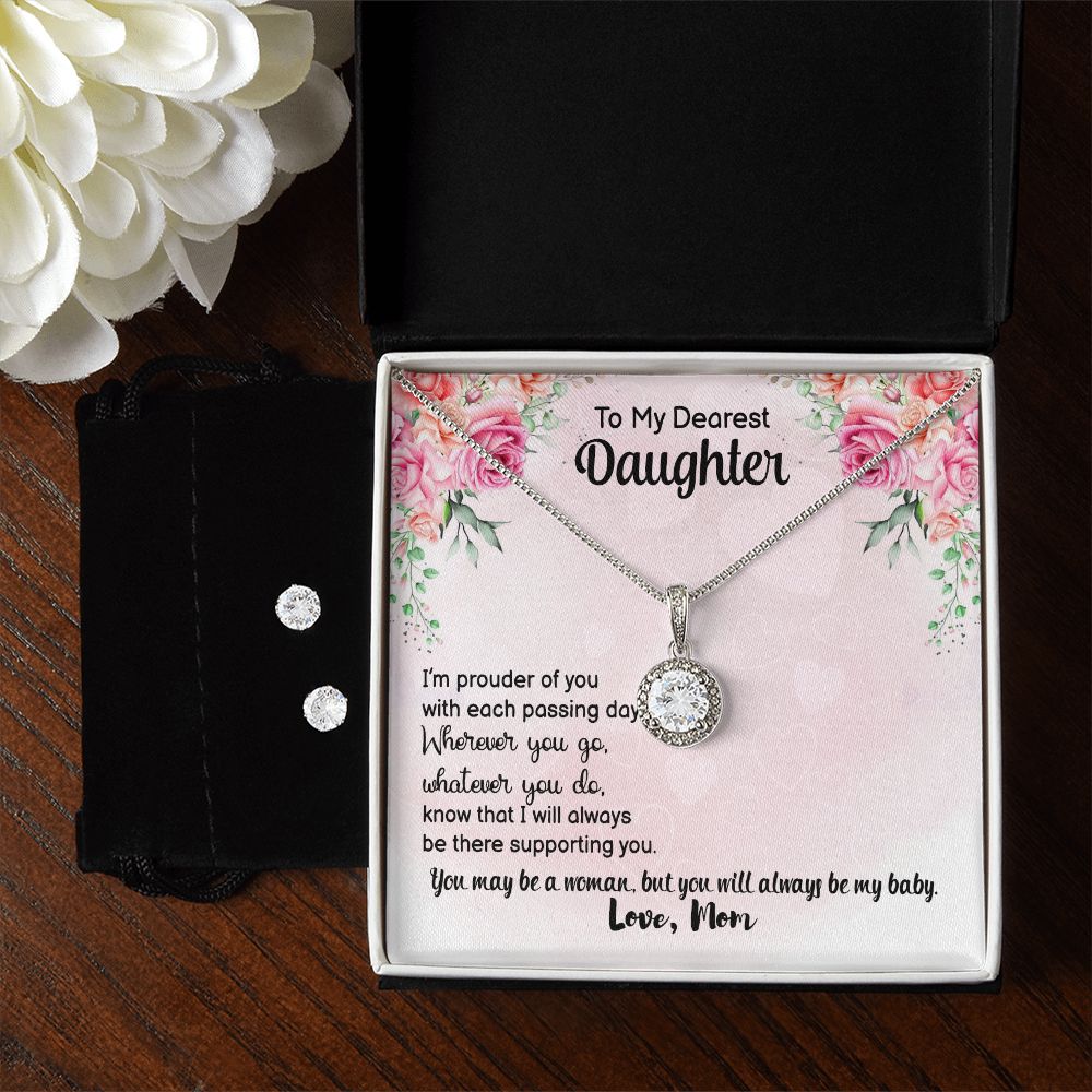 Daughter Eternal Hope Necklace and Earring Set | Custom Heart Design