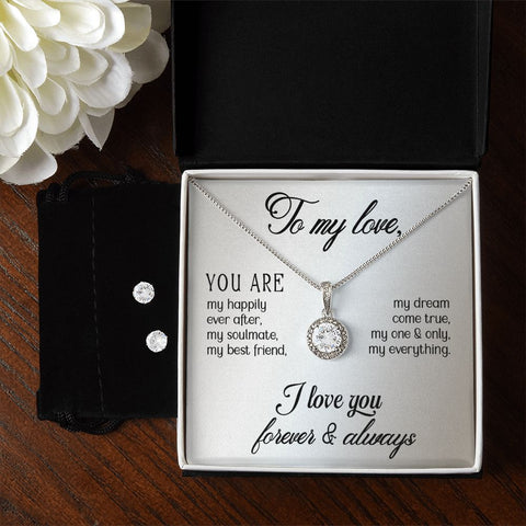Girlfriend Necklace and Earring Set, Girlfriend Jewelry Gift Set | Custom Heart Design