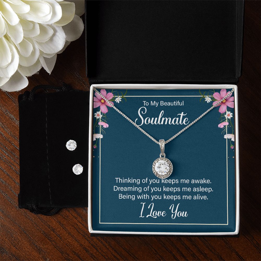 Girlfriend Necklace and Earring Set, Girlfriend Jewelry Gift Set | Custom Heart Design