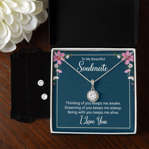 Girlfriend Necklace and Earring Set, Girlfriend Jewelry Gift Set | Custom Heart Design